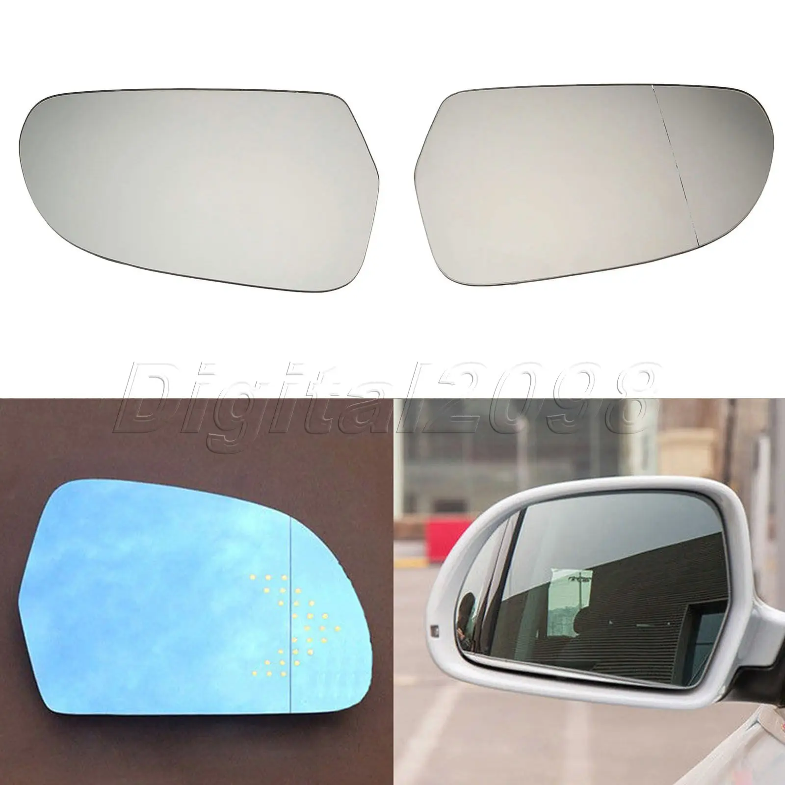 2Pcs L+R Car Heated Door Wing Mirror Glass Rearview Side Mirrors For Audi  A3 A4 S4 A5 A6 S6 A8 Allroad Q3 Skoda Octavia Superb - AliExpress