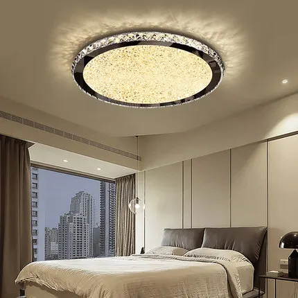 Crystal Modern LED Ceiling Lights For Living Room Bedroom Home Lighting Fixtures Remote Dimming Stainless Steel Ceiling Lamp