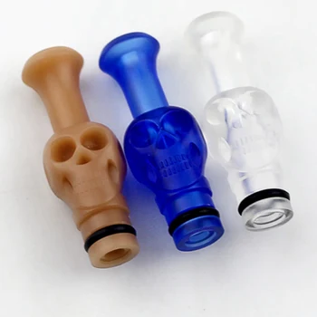 

E Cigarette Skull Acrylic Drip Tips colorful Mouth 510 Drip tip E for RDA RBA vaporizer