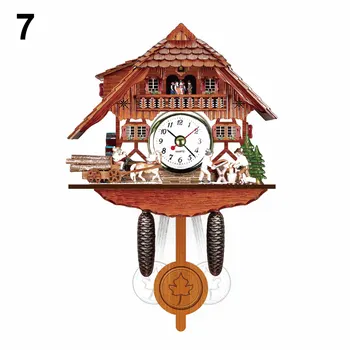 

Wooden Cuckoo Wall Clock Bird Time Bell Swing Alarm Watch Home Art Decor YE-Hot