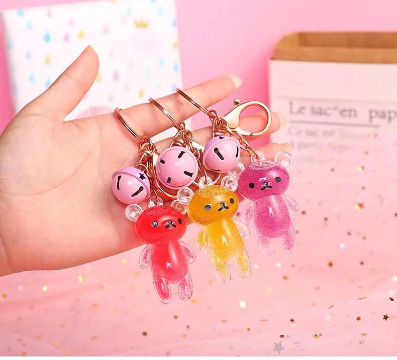 P570 Cartoon Key Chain Pendant Creative Bear Keychain Key Chain Boys And Girls Key Ring Loop Pack Hanging Decoration