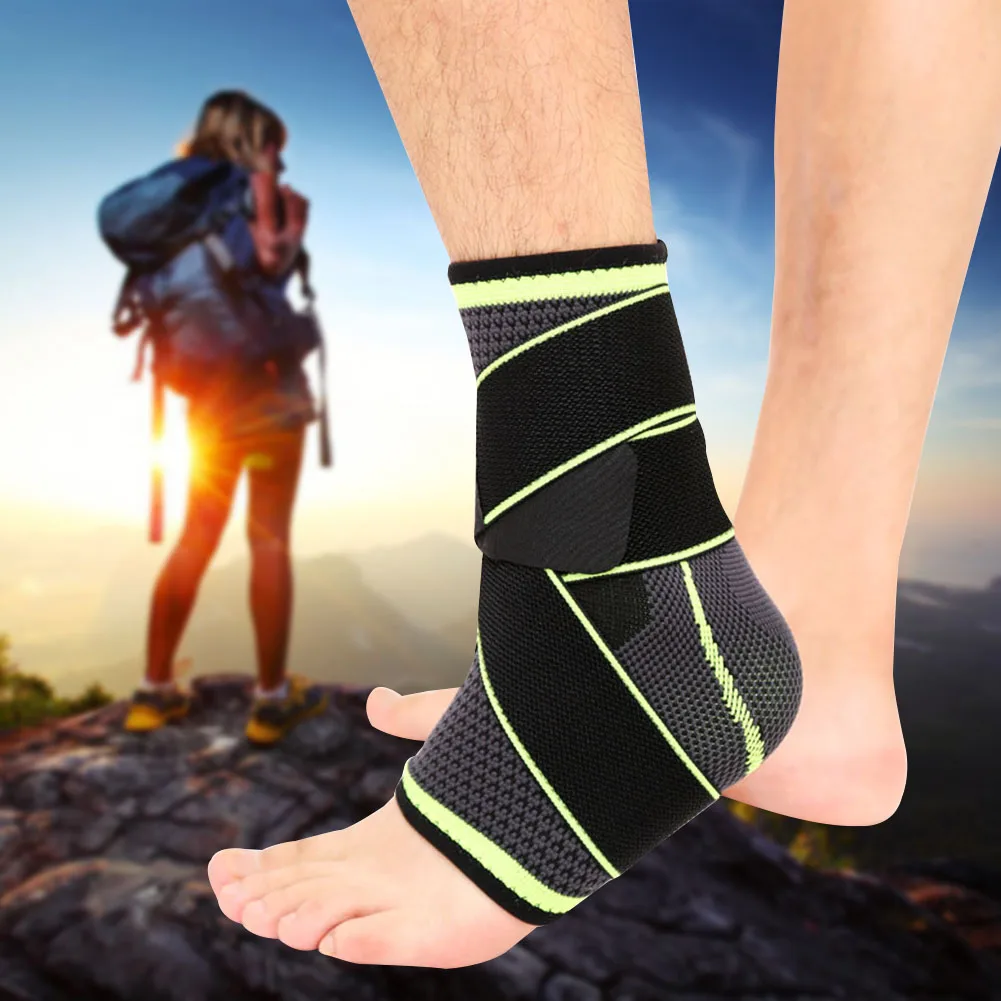 1PC Nylon Sports Outdoor Wrap Belt Brace Sprains Support Elastic Pressurized Protective Ankle Guard Pain Relief