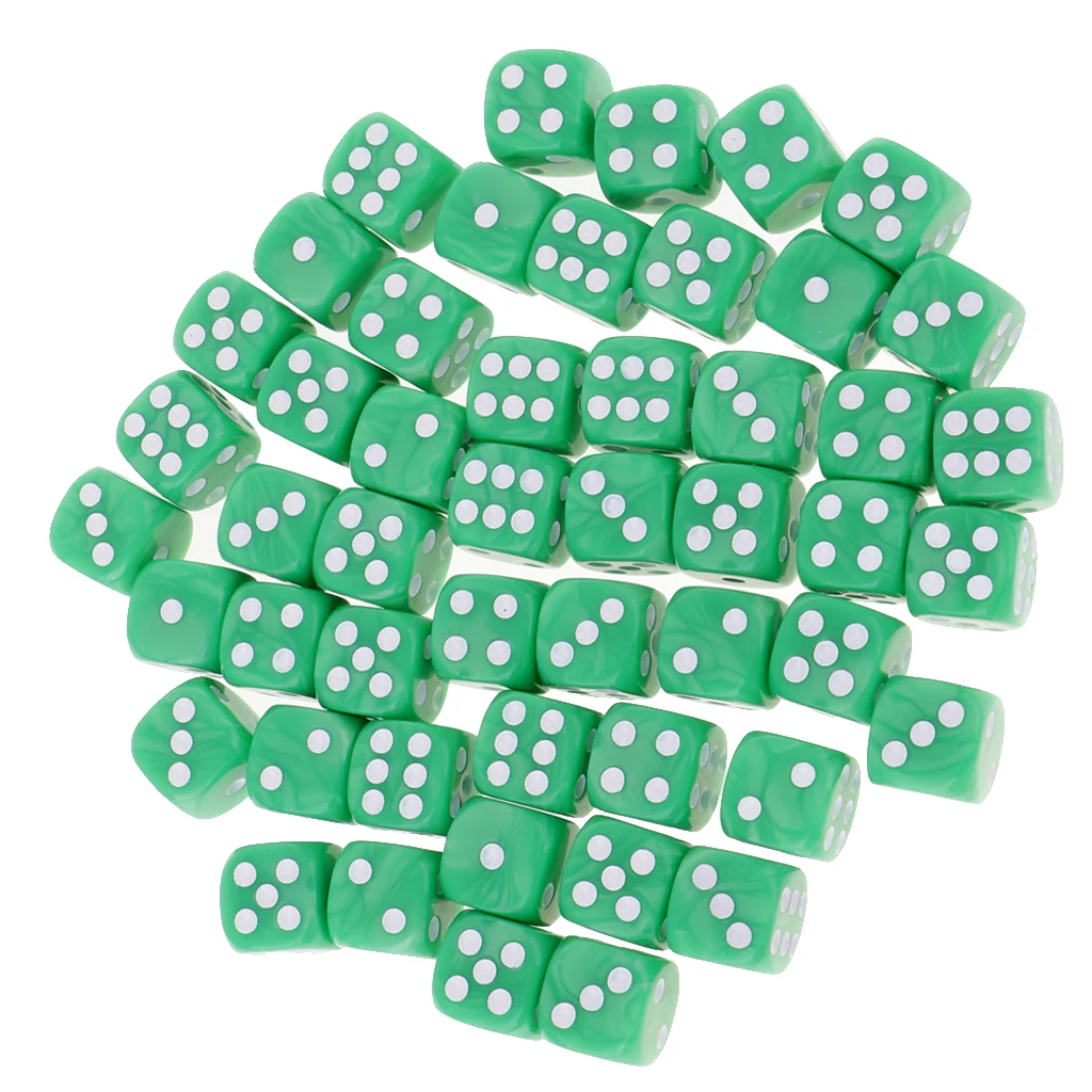 50Pc/Pack Dotted Dice Table Game Die 16mm Dotted for Party Role Playing Game  Parties Board Game Dices Polyhedral Dice 