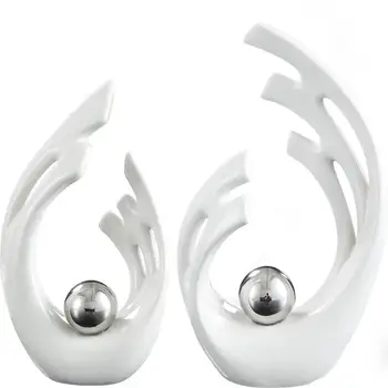 

Figurines Decor Home Furnishing Crafts Decoration Creative Home Livingroom White Green Accessories Simple Desktop Ceramic Modern