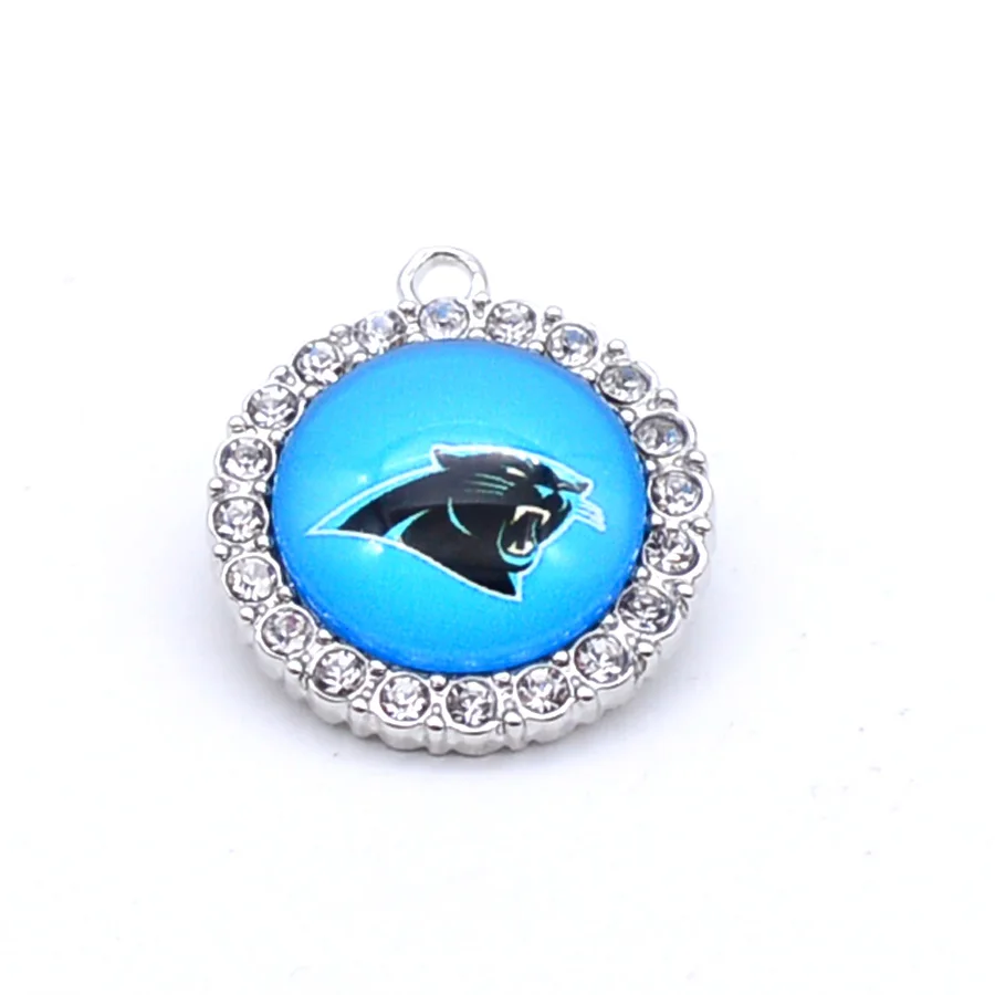 Серебряные подвески, стразы, подвески Carolina Panthers, подвески для браслета, ожерелья для женщин и мужчин, футбольные болельщики Paty Fashion - Окраска металла: as picture