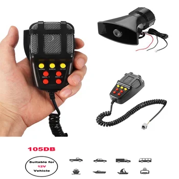 

For Waterproof Speaker Siren Car Horn Police Sirens Mic PA Speaker System Emergency Amplifier Hooter 12V Megaphone Car Horn