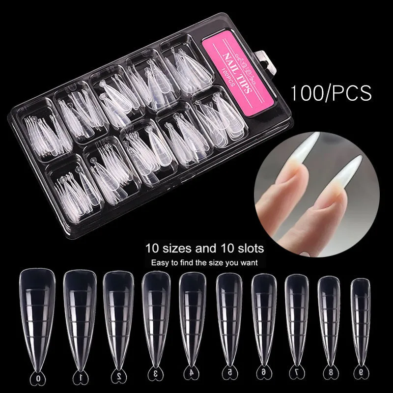 

100pcs Clear Nail Forms Quick Building Model Tips Finger Extension Easy Form Poly UV Builder Gel Manicure Accessories Tools