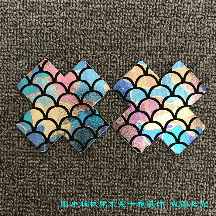 Seamless коврик для груди одноразовый красочный лазер грудь паста противоударный Анти-экспозиция скрытые наклейки-Бюстгальтер Лидер продаж производителей