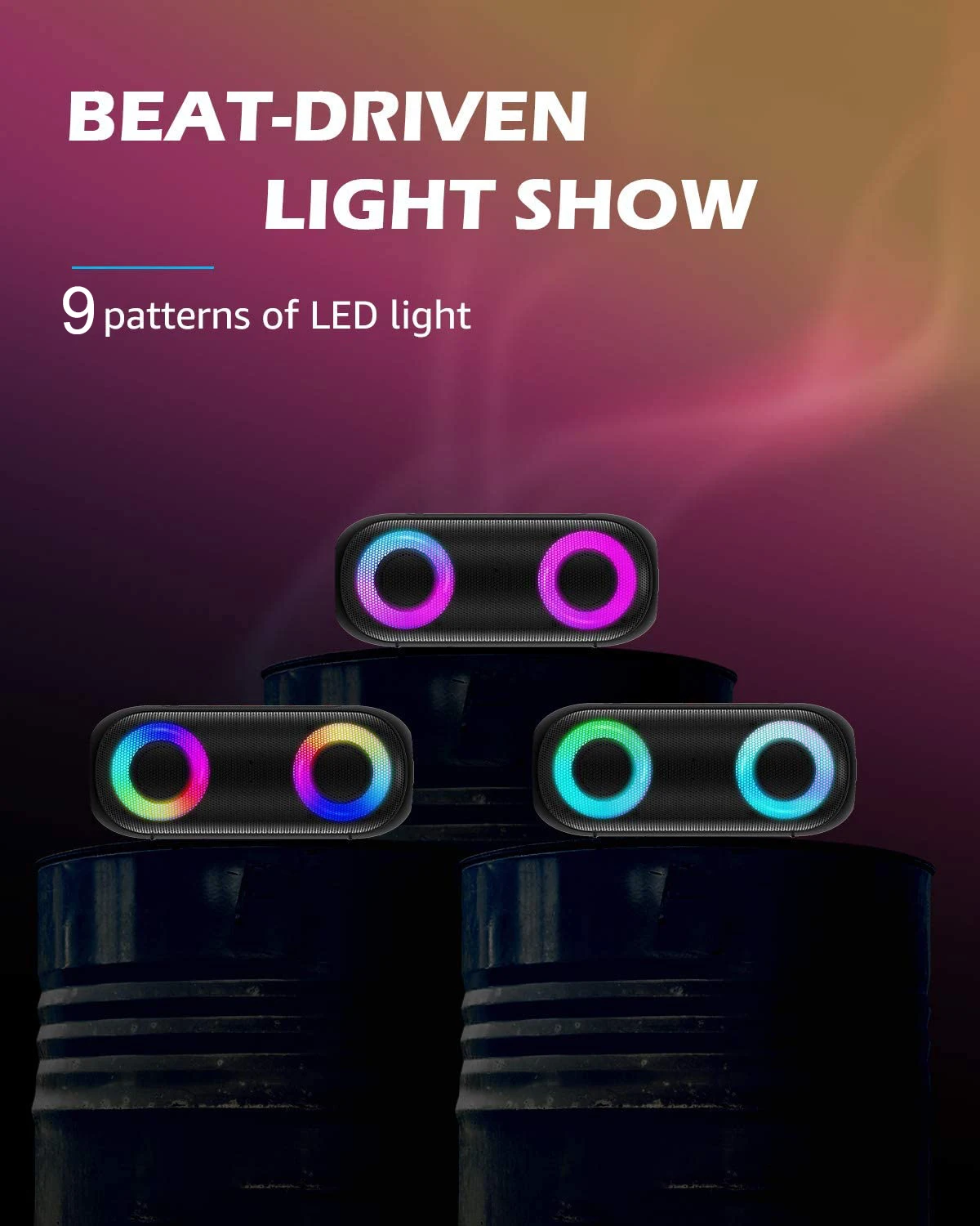 XDOBO VIBE 50W Portable Wireless Bluetooth Speaker BT 5.0 DYNAMIC RGB Light Audio Bass Waterproof Cylindrical Subwoofer Speaker XDOBO VIBE 50W Portable Wireless Bluetooth Speaker BT 5.0 DYNAMIC RGB Light Audio Bass Waterproof Cylindrical Subwoofer Speaker