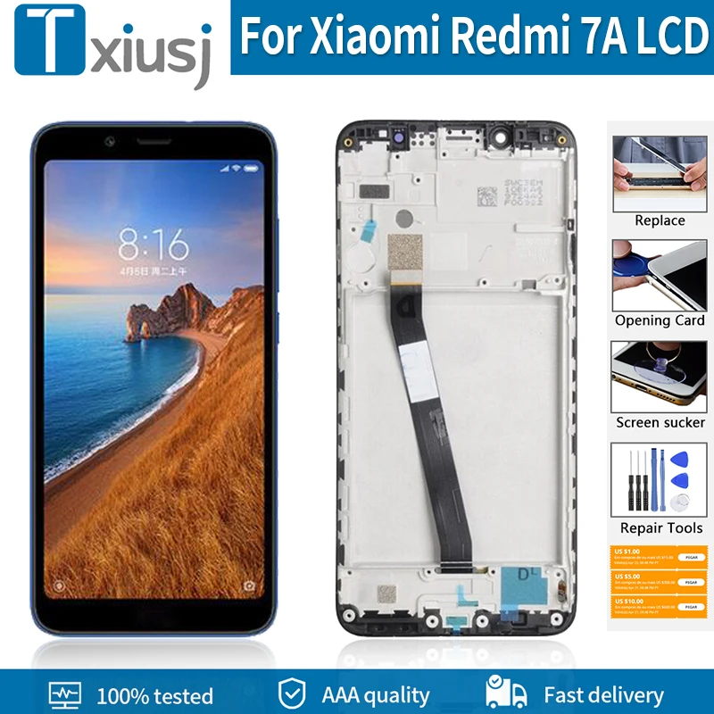 Оригинальный ЖК-дисплей + рамка 5 45 дюйма для Xiaomi Redmi 7A 100% тестовая сенсорная