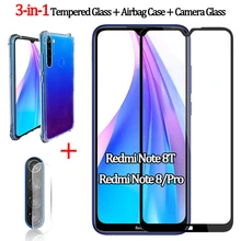 3-в-1 камера стекло защитное+Airbag case Redmi Note 8 T защитное стекло на Redmi Note 8Pro Xiaomi-Note8 Redmi 8T glass чехол редми нот 8т бампер чехол на редми 8 т ксиоми редми нот 8 про чехлы сяоми редми ноут 8 стекло