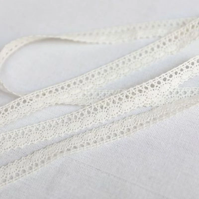 5Yard/Lot 8-25mm White Beige Cotton Lace Crocheted Lace Ribbon Wedding Party Craft Apparel Sewing Fabric DIY Handmade Accessorie Lace Ribbon Lace Fabric Lace Sewing Accessories Lace Sewing Supplies Lace Accessories Lace Garment Accessories Clothing Craft Accessories