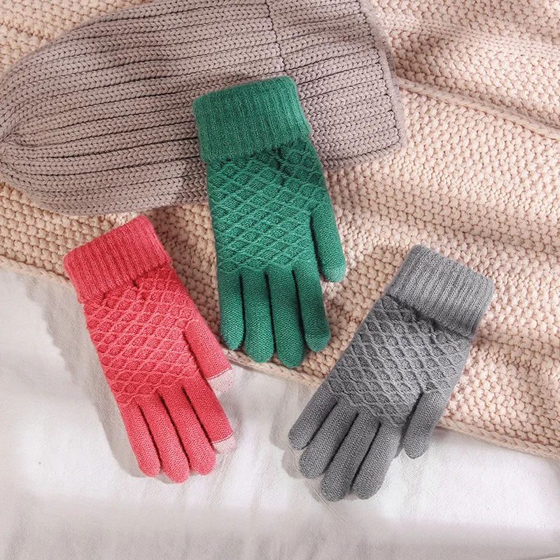 Перчатки зимние Guantes Invierno Mujer плюс толстые теплые Neri бархатные пять пальцев Сенсорный экран Eldiven Modis Gants Femme варежки