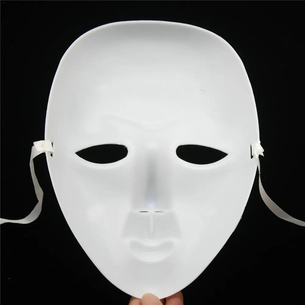 Белая маска на Хеллоуин, маска на все лицо, ручная роспись, косплей, реквизит, сделай сам, картина на Хэллоуин, маскарад, танцы, вечерние