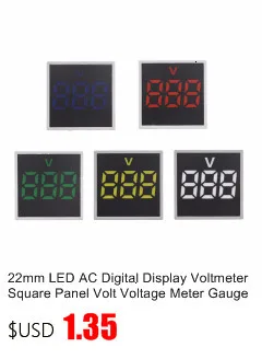Квадратный светодиодный Ac цифровой двойной дисплей вольтметр амперметр ампер напряжение измеритель тока индикатор сигнальные огни 60-500 В 0-100A