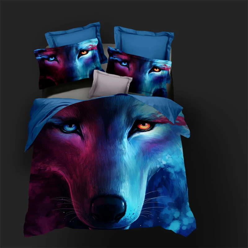 

3D Design Duvet Cover Sets Bedding Sets Quilt Covers Pillow Cases King Queen Full Twin Size Wolf Custom Bedding Sets In Stock