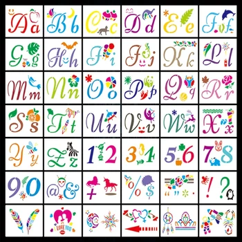 

42pcs/set Alphabet Number DIY Painting Drawing Stencil Templates Decoration Art XXUC