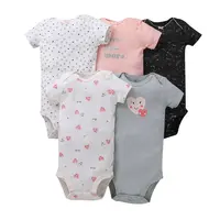 2023 5PCS/Lot Baby Bodysuits 100% Cotton Newborn Baby Boys Clothes Short Sleeve Baby Girls Clothes 0-24M Baby Clothing Jumpsuits 3