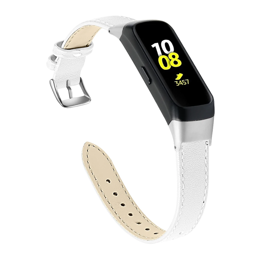 Для samsung Galaxy fit SM-R370 подлинный кожаный полосатый ремешок спортивный сменный браслет наручных часов Модный узор браслет ремень