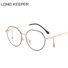 Новые модные женские туфли, очки, металлическая оправа, очки, очки для чтения; оправа Винтаж круглые очки с прозрачными стеклами оптические оправы для очков
