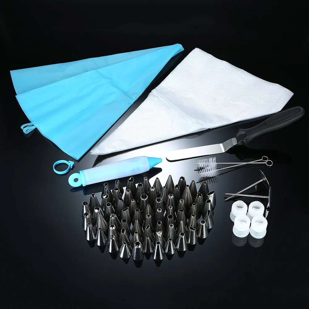 100pcs Cake Decorating Tools Kit Turntable Pastry Nozzles For Cream Confectionery Bags Icing Piping Nozzles Tips Baking Tools