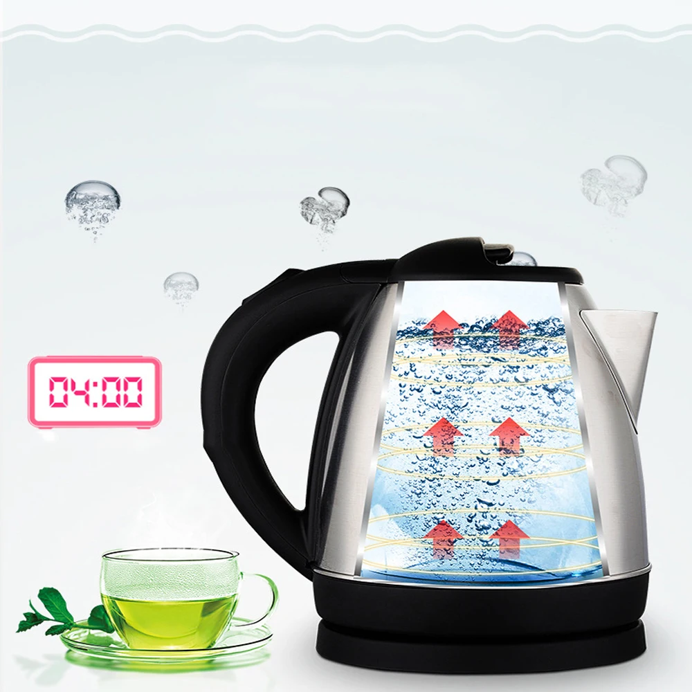 Electric Kettle Hot Water Pot Stainless Steel Chasis Heat Auto Power