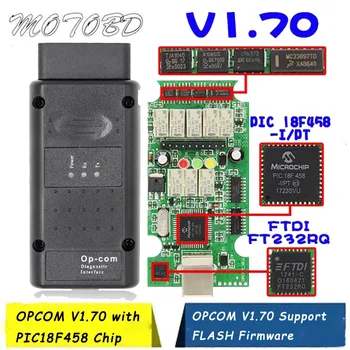

Opcom V1.70 OP-Com 2014 V Can OBD2 Firmware V1.70 with PIC18F458 Chip and FTDI FT232RQ Chip Support FLASH Firmware