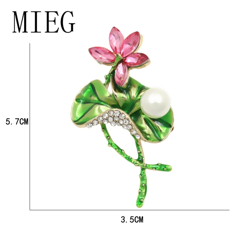 MIEG брендовая Элегантная Брошь В Виде Цветка Лотоса, булавка, ювелирные изделия, аксессуары для одежды