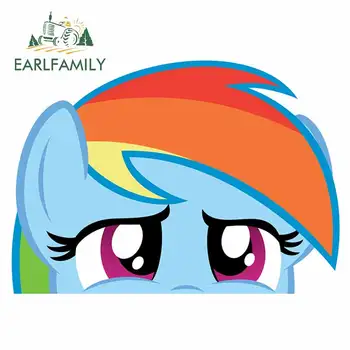 

EARLFAMILY 13cm x 9.4cm for Peeker My Little Personality Vinyl Car Sticker 3D Occlusion Scratch Waterproof Laptop Decals