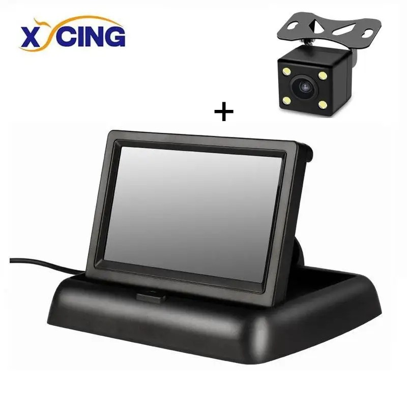 XYCING 4,3 дюймов складной автомобильный монитор TFT lcd дисплей камера s камера заднего вида парковочная система для автомобиля заднего вида NTSC PAL - Цвет: RVC205-E314