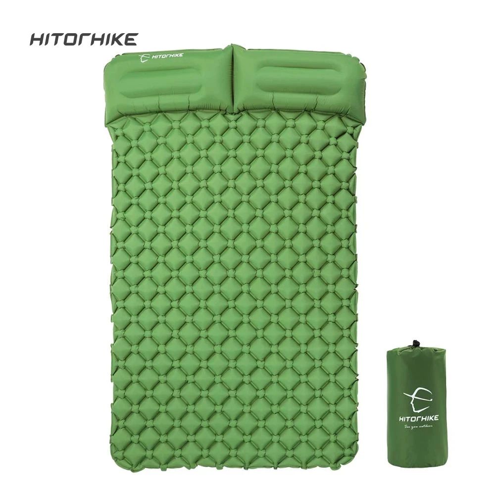 Hitorhike innovative sleeping pad fast filling air bag camping mat inflatable mattress with pillow life rescue 1.2g  cushion pad 1