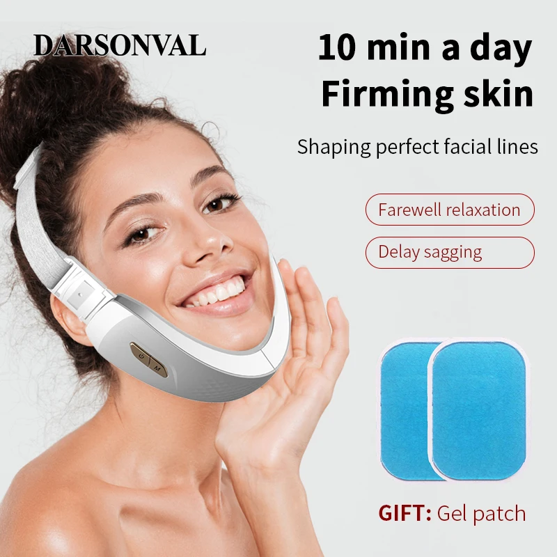 DARSONVAL Electric V-Slimming Face Lift Up Belt Lifting Tight Thin Double Chin EMS Micro Current Facial Massager Slimming Beauty 2023 autumn winter high waist elastic buckle tight fit slim slim horseshoe micro horn pants children s floor sweeping high pants