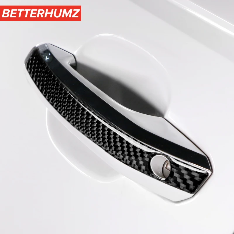 Betterhumz автомобильный Стайлинг внешняя карбоновая дверная ручка анти-столкновения полоски Накладка для Audi A4 A5- аксессуары