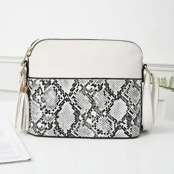 

Python Pattern Leather Shell Crossbody Bags for Women Retro Handbag Zipper Coin Phone Bags Small Shoulder Bag