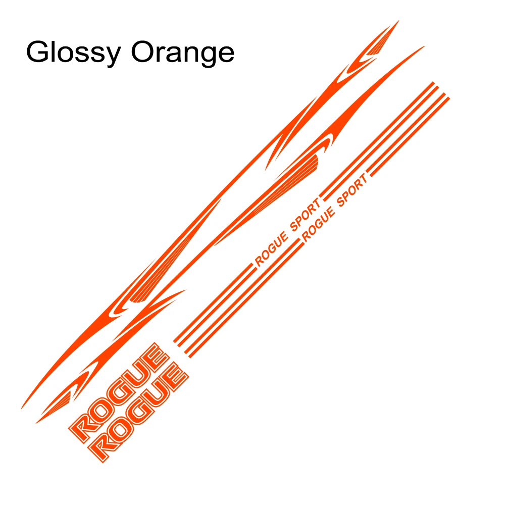 Glossy Orange 1 компл. Авто дверь боковая юбка Светоотражающие украшения кузова автомобиля наклейки для Nissan Rogue спортивный автомобиль водонепроницаемый винил ПВХ наклейки аксессуары - Название цвета: Glossy Orange