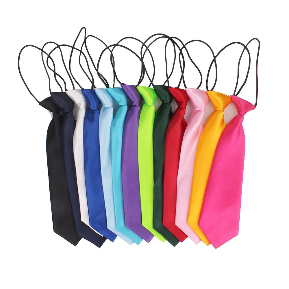 Boys Girls Ties Casual Solid Necktie Suits Students Tie Slim Gravatas Simple Student Rubber band Neck | Аксессуары для одежды