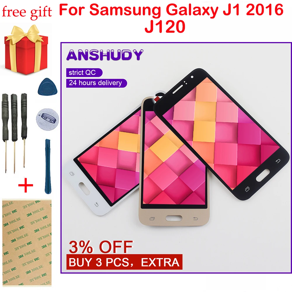 J120F lcd J1 2016 дисплей сенсорный экран дигитайзер Датчик Стекло сборка для Samsung Galaxy J120
