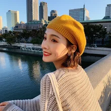 Beret female British retro autumn and winter Japanese wool painter hat