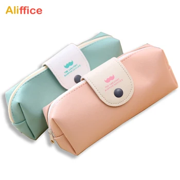 

Pencil Case High Capacity Durable Leather Material Watertight Pouch Stationery Organizer Multifunction Cosmetic MakeupBag