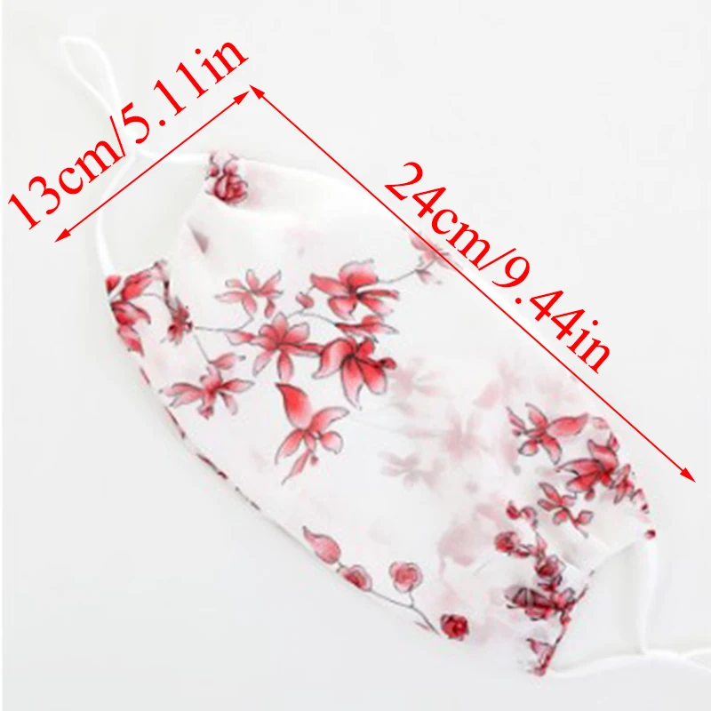 Chiffon Thin Sunscreen Face Mask Fashion Solid /Floral Printed Women Gauze Summer Masks Windproof Resuable Face Shield Wholesale