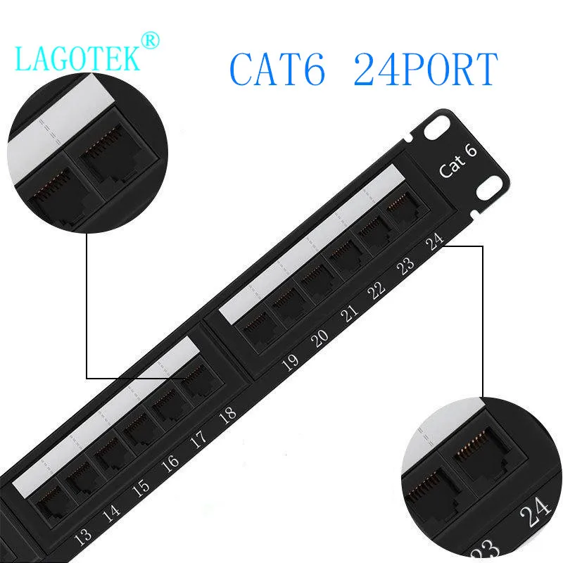 24 порта CAT6 UTP Keystone патч-панель 19 дюймов 1U cat6 кабельная рамка Лицевая панель rj45 патч-панель 24 порта