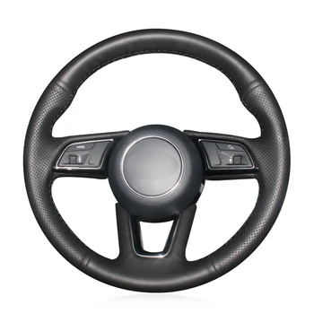 

Black Artificial Leather Car Steering Wheel Cover for Audi A4 Allroad A5 (F5) A5 Cabriolet S3 (8V) S4 (B9) S5 (F5) RS 4 Avant