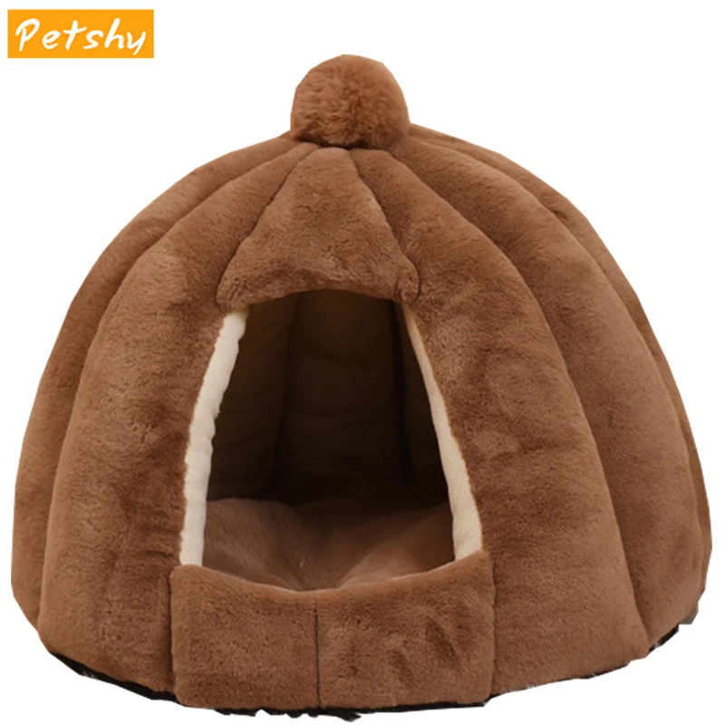 

Petshy Plush Warm Pet Nest Bed House For Dogs Cat Sleeping Pad Mat Cushion Puppy Small Dog Cave Sofa Loungers Pet Kennel Basket