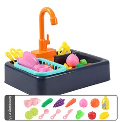 Jouets d'évier de cuisine pour enfants, lave vaisselle électrique, Simulation de jeu, accessoires de cuisine 