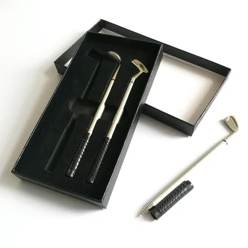 

New Arrivals Metal Golf Club Shaped 3 Pieces Black Ballpoint Pens Gift for Golfer School Office boligrafos canetas Accessories