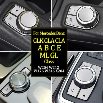 

Car Part For Mercedes-Benz A B C E Class CLA GLA GLK ML GL W204 W212 W176 W246 X204 Console Multimedia Knob Switch Button Cover