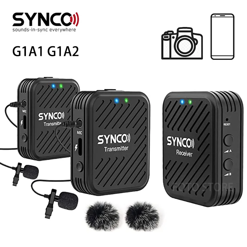 SYNCO G1 G1A1 G1A2 Беспроводной микрофон Системы 2 4 ГГц интервью петличный свободные