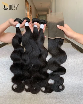 

Doozy Hair Peruvian Hair Body Wave 4 Bundles With Frontal Human Virgin Hair