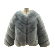 

New Whole Hide Fox Fur Coat Women's Short Coat Slim Winter Real Fox Fur Coat Thick Warm Soft Imitation Sables Jacket Outerwear