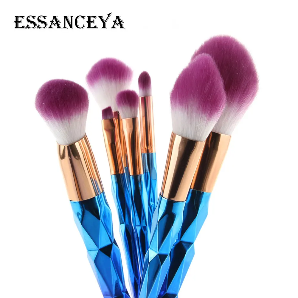 ESSANCEYA 7/10 Pro алмазные кисти для макияжа Набор тональный порошок тени для век консилер Румяна Русалочка косметические инструменты для макияжа